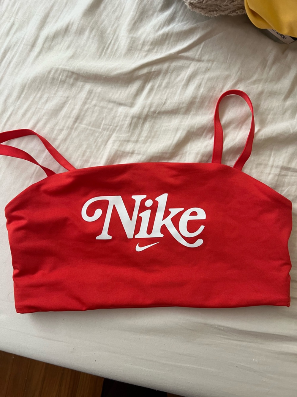 Nike Red Sports Bra with White Logo